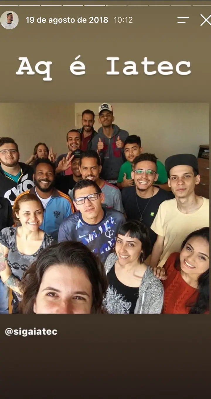 Story do Instagram: Turma reunida no IATEC.